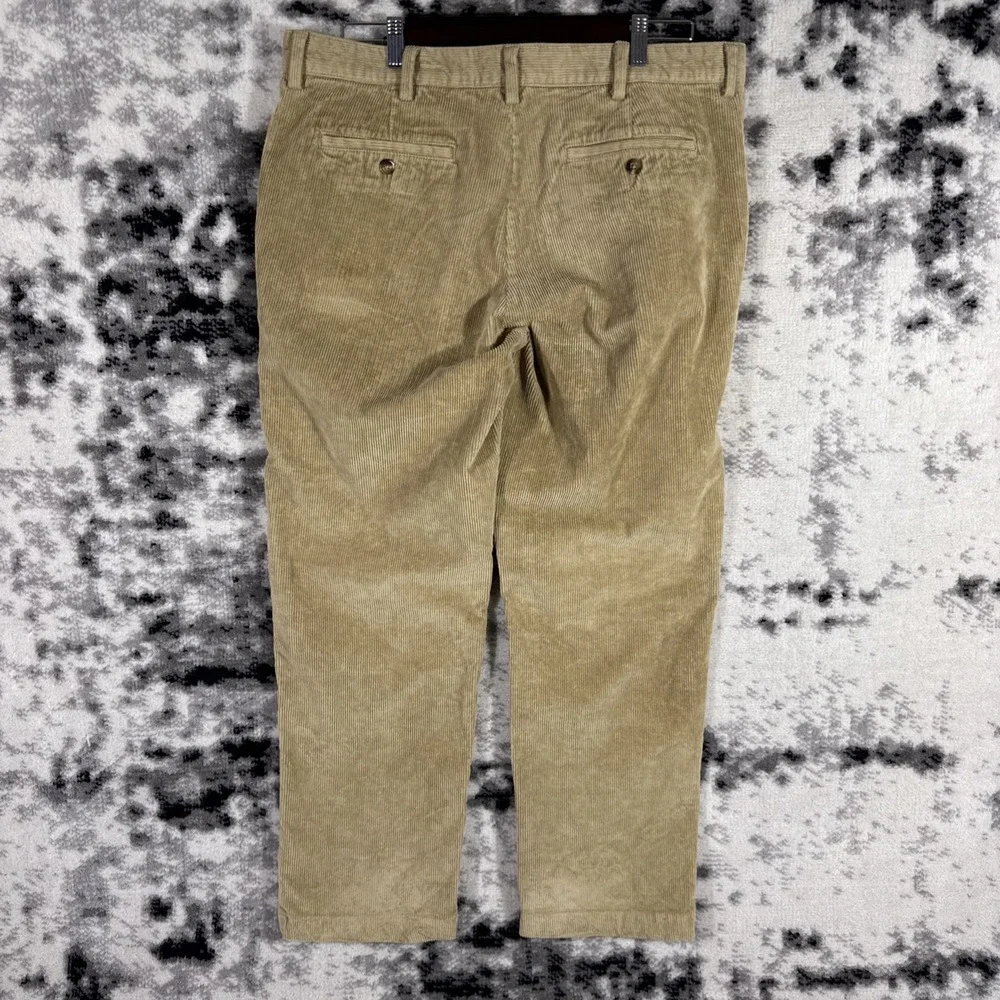 LL Bean Pants‎ Mens Size 36x32 Beige Corduroy Stretch Organic Cotton Preppy